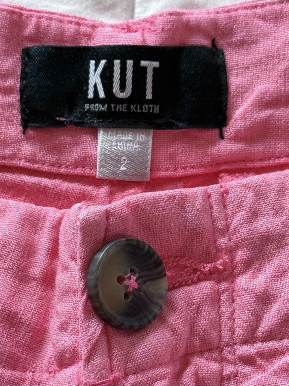 Kut from the Kloth Pink Wide-Leg Linen Blend Pants - Picture 4 of 4